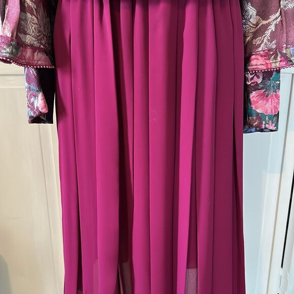 Vintage Nah Nah Floral Blazer and Magenta Dress Suit Set 2-piece Size 8 - Picture 6 of 11